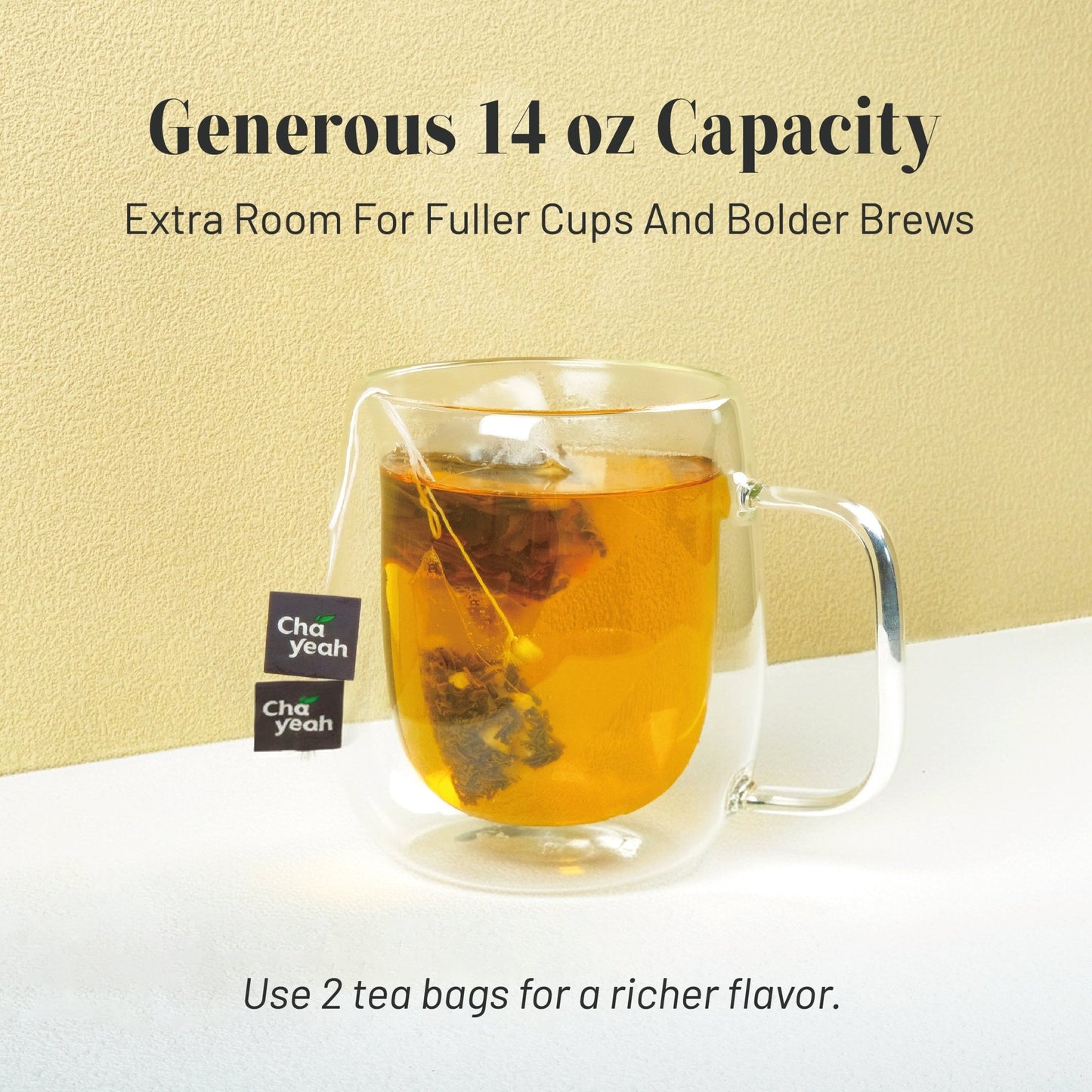 Double Wall Glass Mugs (14oz, Duo Set) - ChaYeah