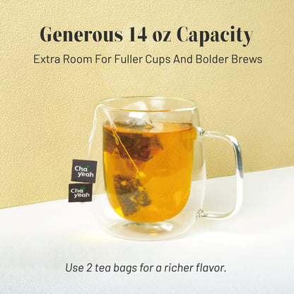 Double Wall Glass Mugs (14oz, Duo Set) - ChaYeah