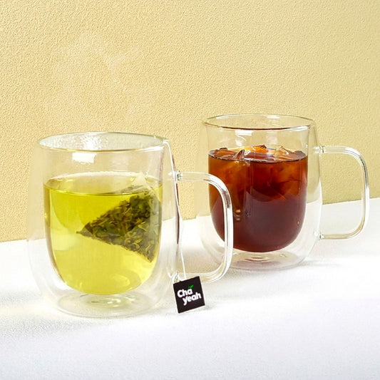 Double Wall Glass Mugs (14oz, Duo Set) - ChaYeah