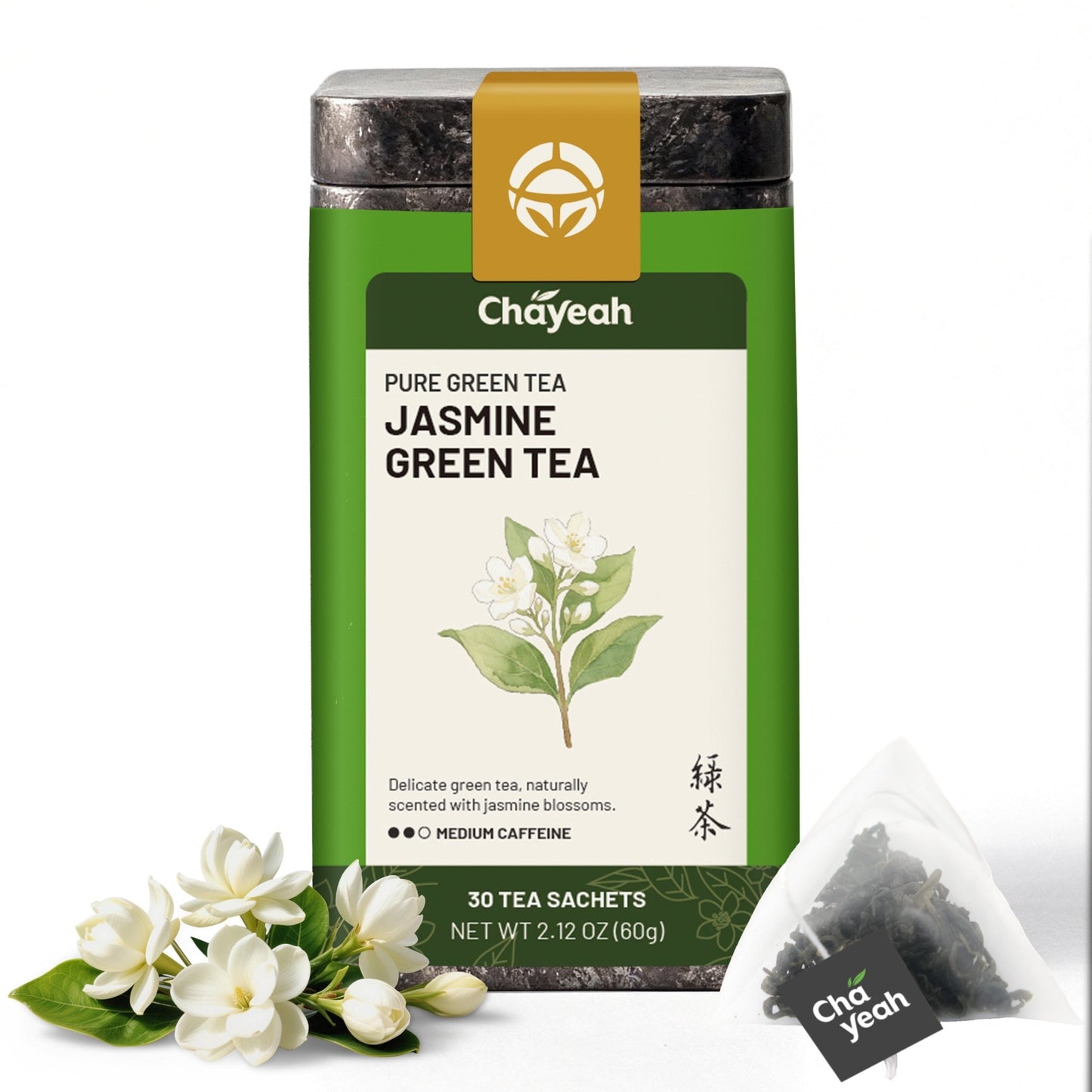 Jasmine Green Tea (30 Count, Tin) - ChaYeah